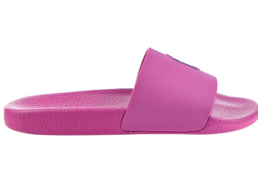 Shoes * | Polo Ralph Lauren Signature Pony Slide Pink Navy