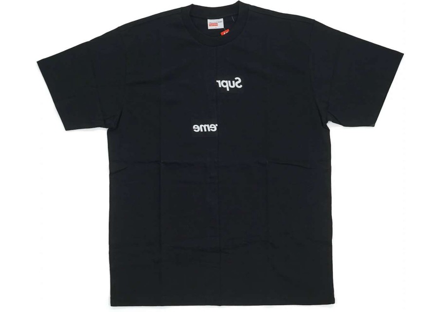 Apparel * | Supreme Comme Des Garcons Shirt Split Box Logo Tee Black