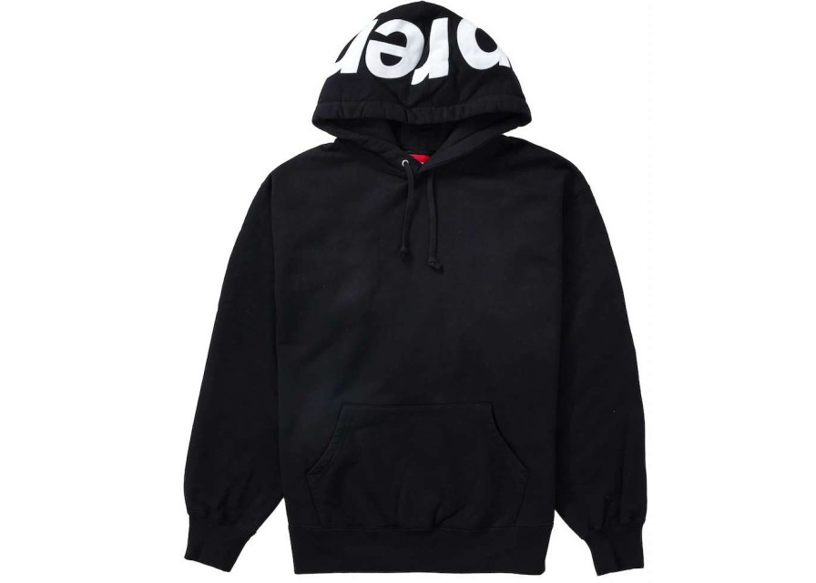 Apparel * | Supreme Contrast Hooded Sweatshirt Black