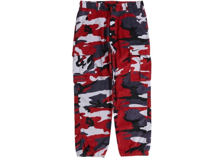 Apparel * | Supreme Nike Arc Corduroy Cargo Pant Red Camo