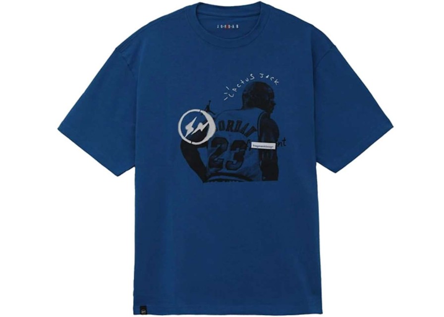 Apparel * | Travis Scott X Jordan X Fragment T-Shirt Blue