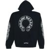 Apparel * | Chrome Hearts Horse Shoe Floral Hoodie Black