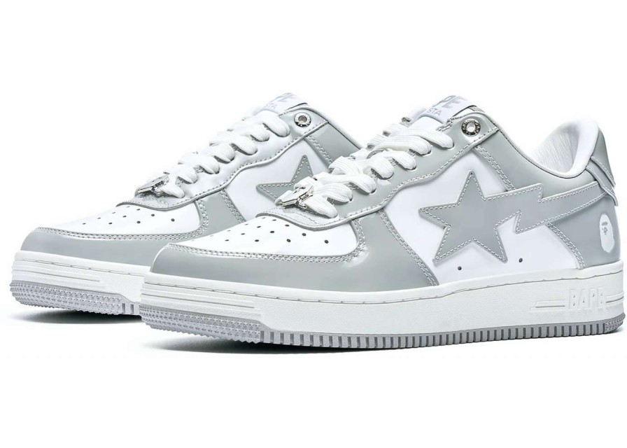 Sneakers * | A Bathing Ape Bape Sta Patent Leather White Grey (2023)