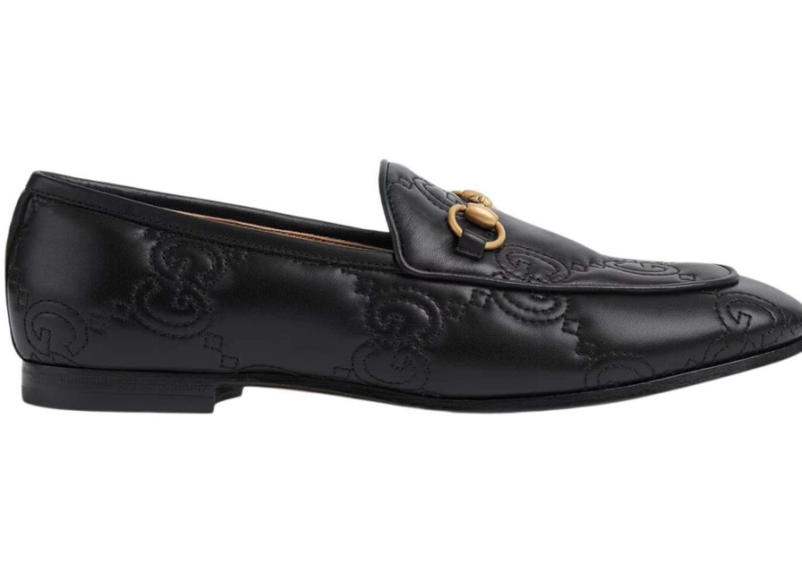 Shoes * | Gucci Jordaan Loafer Black Gg Leather