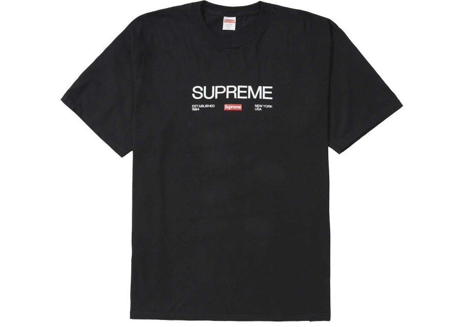 Apparel * | Supreme Est. 1994 Tee Black