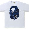 Apparel * | Bape Color Camo Big Ape Head T-Shirt (Ss20) White/Navy