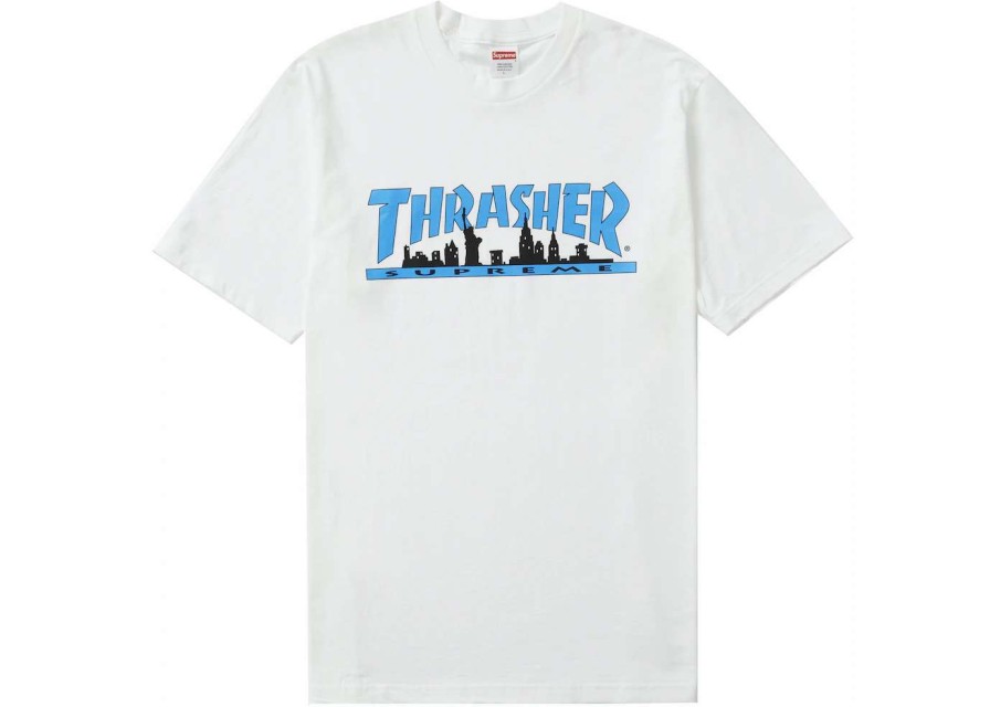 Apparel * | Supreme Thrasher Skyline Tee White