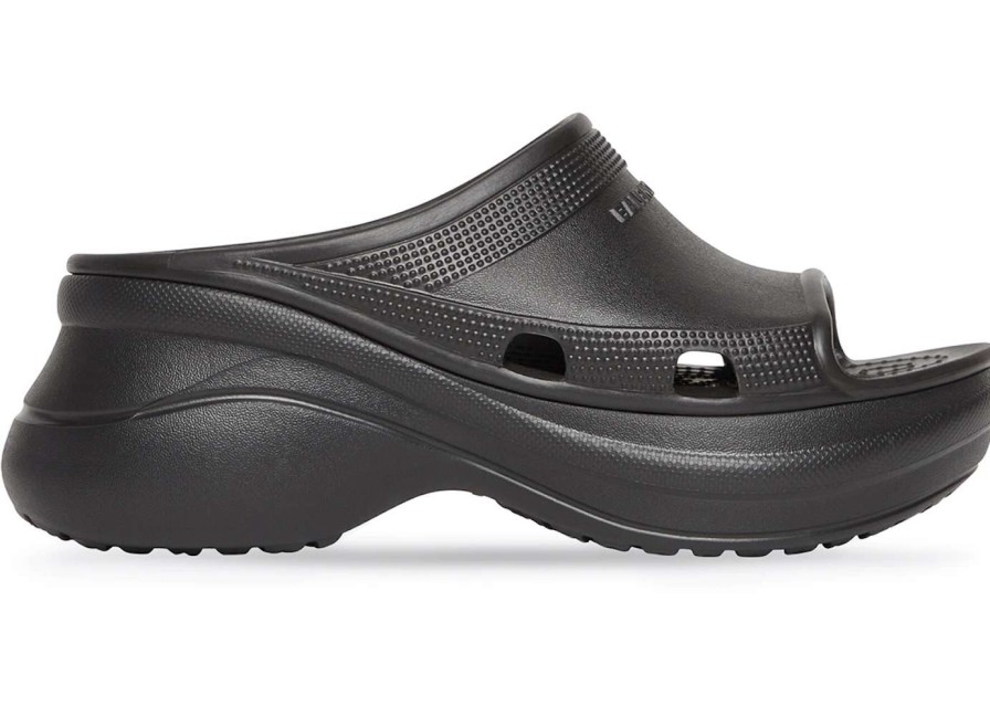 Shoes * | Balenciaga X Crocs Pool Slide Sandals Black (W)