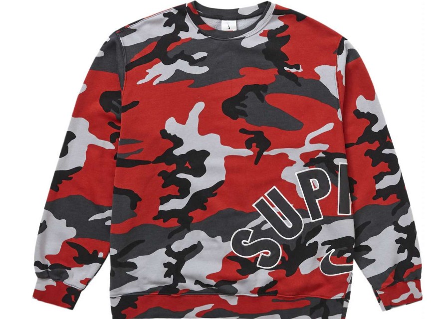 Apparel * | Supreme Nike Arc Crewneck Red Camo