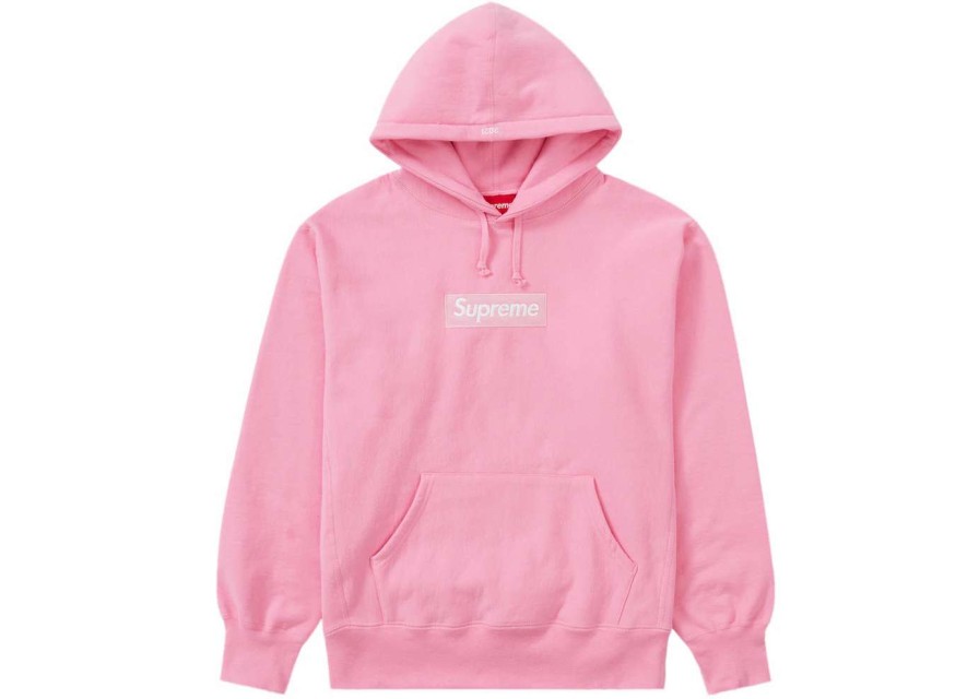 Apparel * | Supreme Box Logo Hooded Sweatshirt (Fw21) Pink