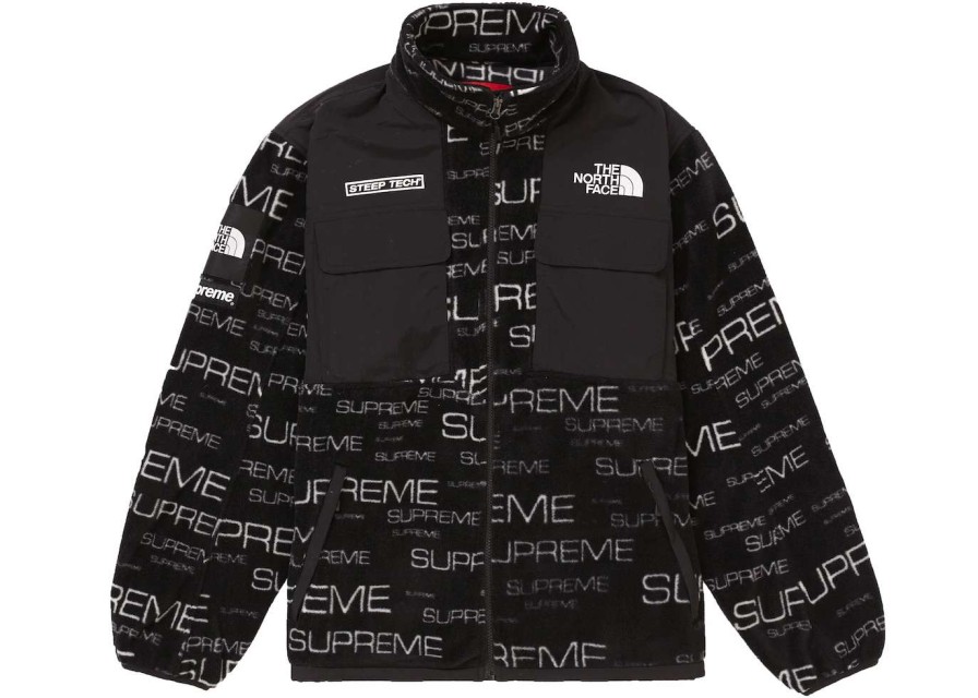 Apparel * | Supreme The North Face Steep Tech Fleece Jacket Black