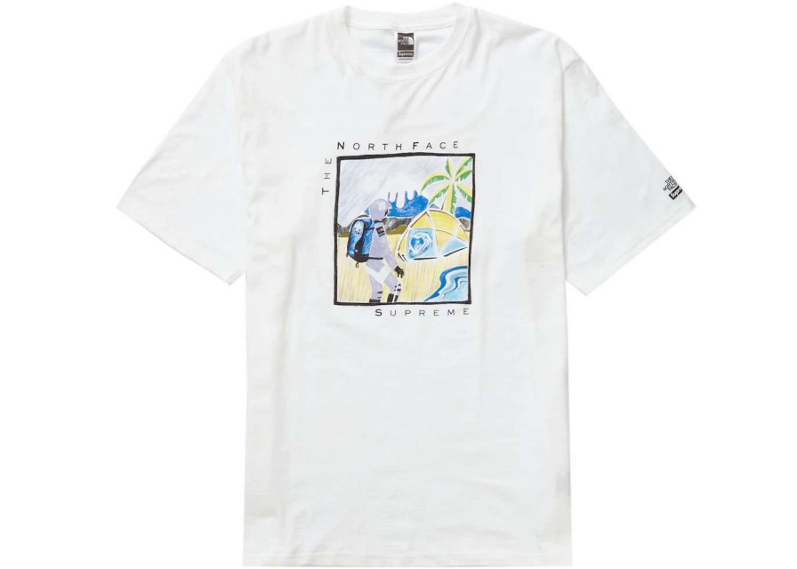 Apparel * | Supreme The North Face Sketch S/S Top White