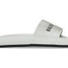 Shoes * | Balenciaga Pool Slide White Black(W)