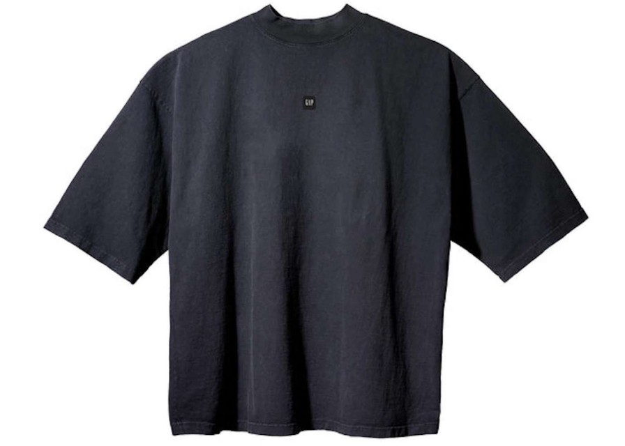 Apparel * | Yeezy Gap Engineered By Balenciaga Logo 3/4 Sleeve Tee Black