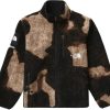 Apparel * | Supreme The North Face Bleached Denim Print Fleece Jacket Black