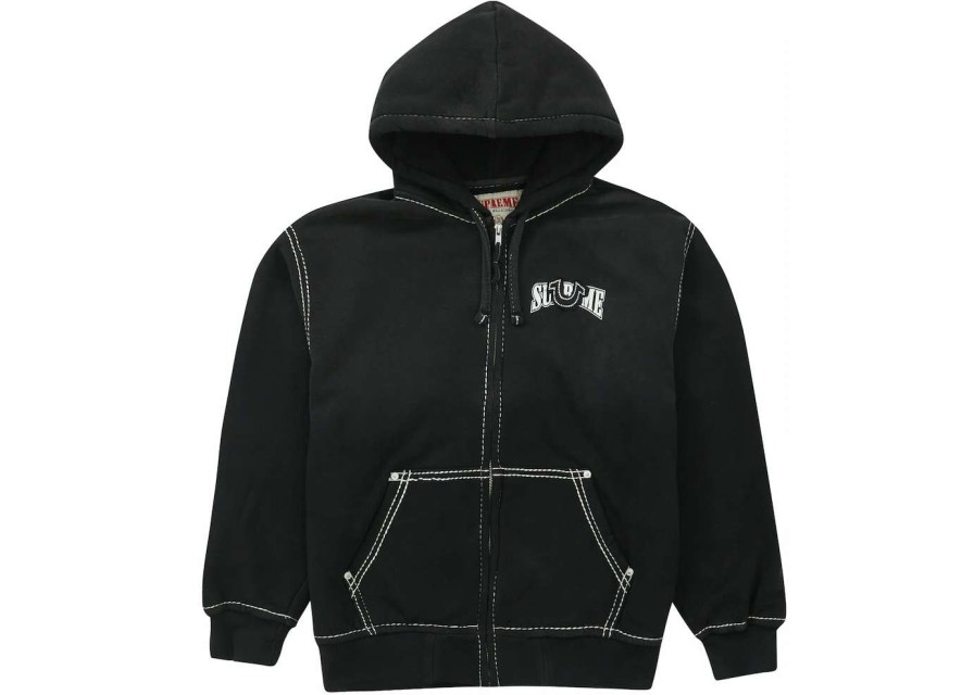 Apparel * | Supreme True Religion Zip Up Hooded Sweatshirt (Fw22) Black