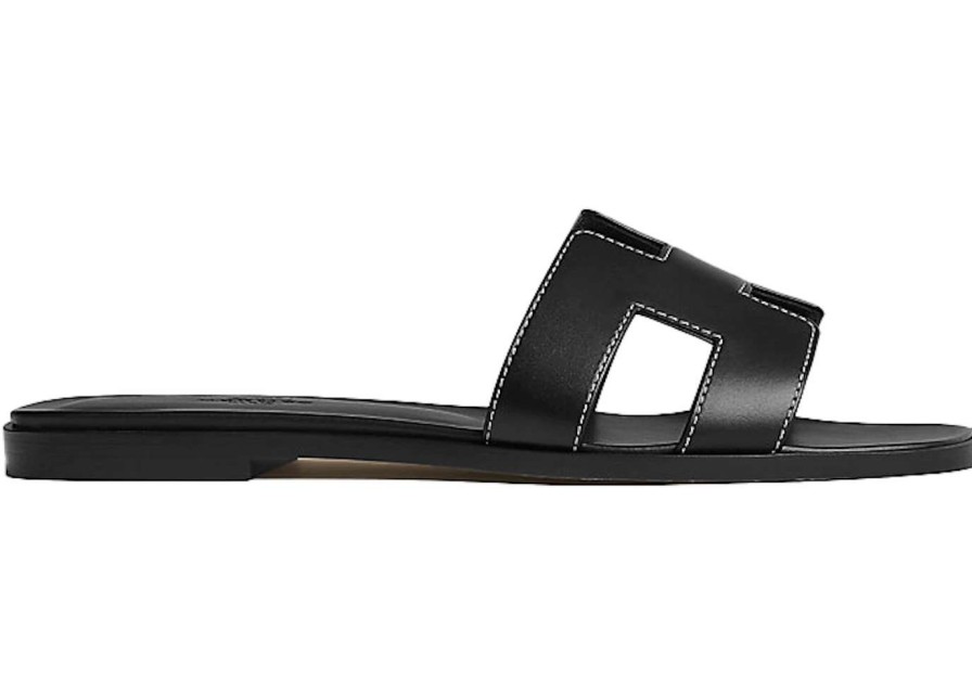 Shoes * | Hermes Oran Sandal Nior Box Calfskin Leather