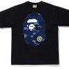 Apparel * | Bape Color Camo Big Ape Head T-Shirt (Ss20) Black/Navy