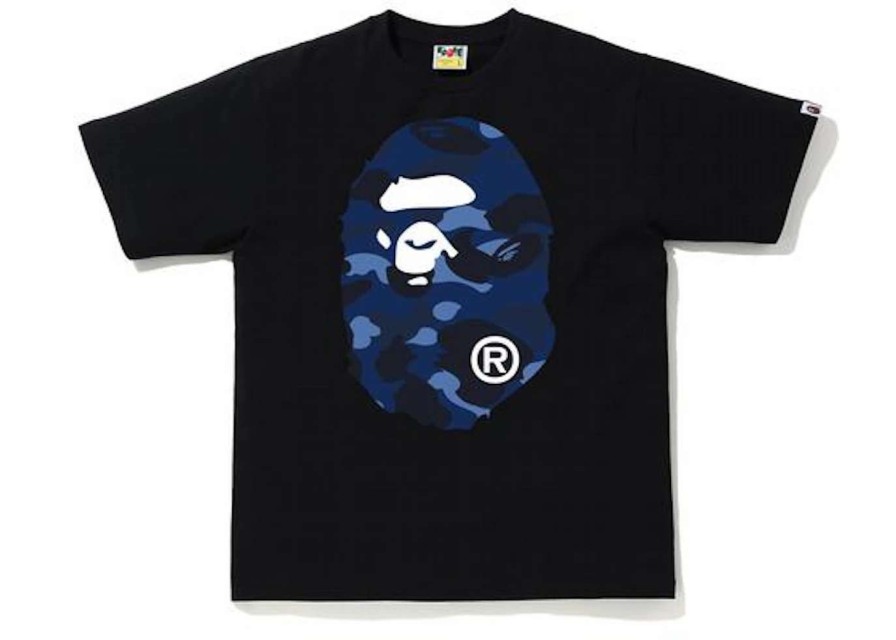 Apparel * | Bape Color Camo Big Ape Head T-Shirt (Ss20) Black/Navy