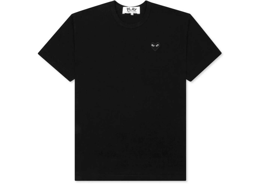 Apparel * | Cdg Play Black Emblem T-Shirt Black